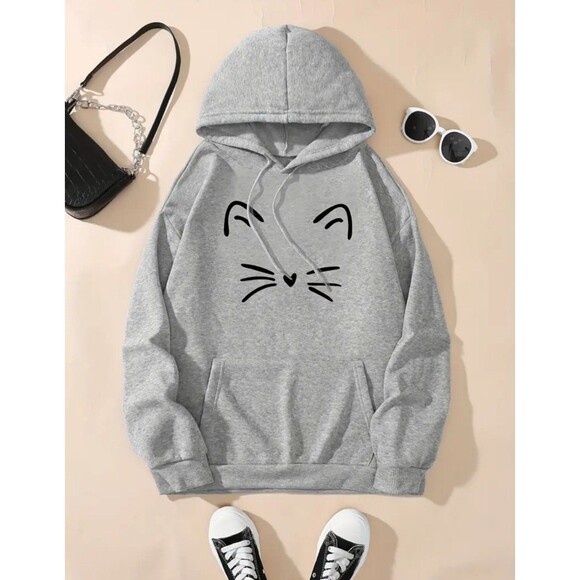 Cat Face Women's Hoodie (XXL) 14 - Picture 1 of 6